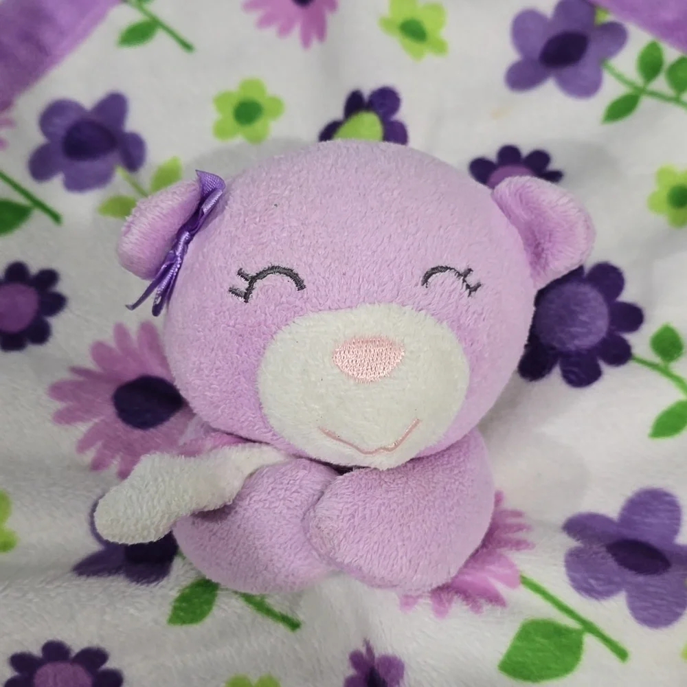 Carters purple floral‎ security blanket